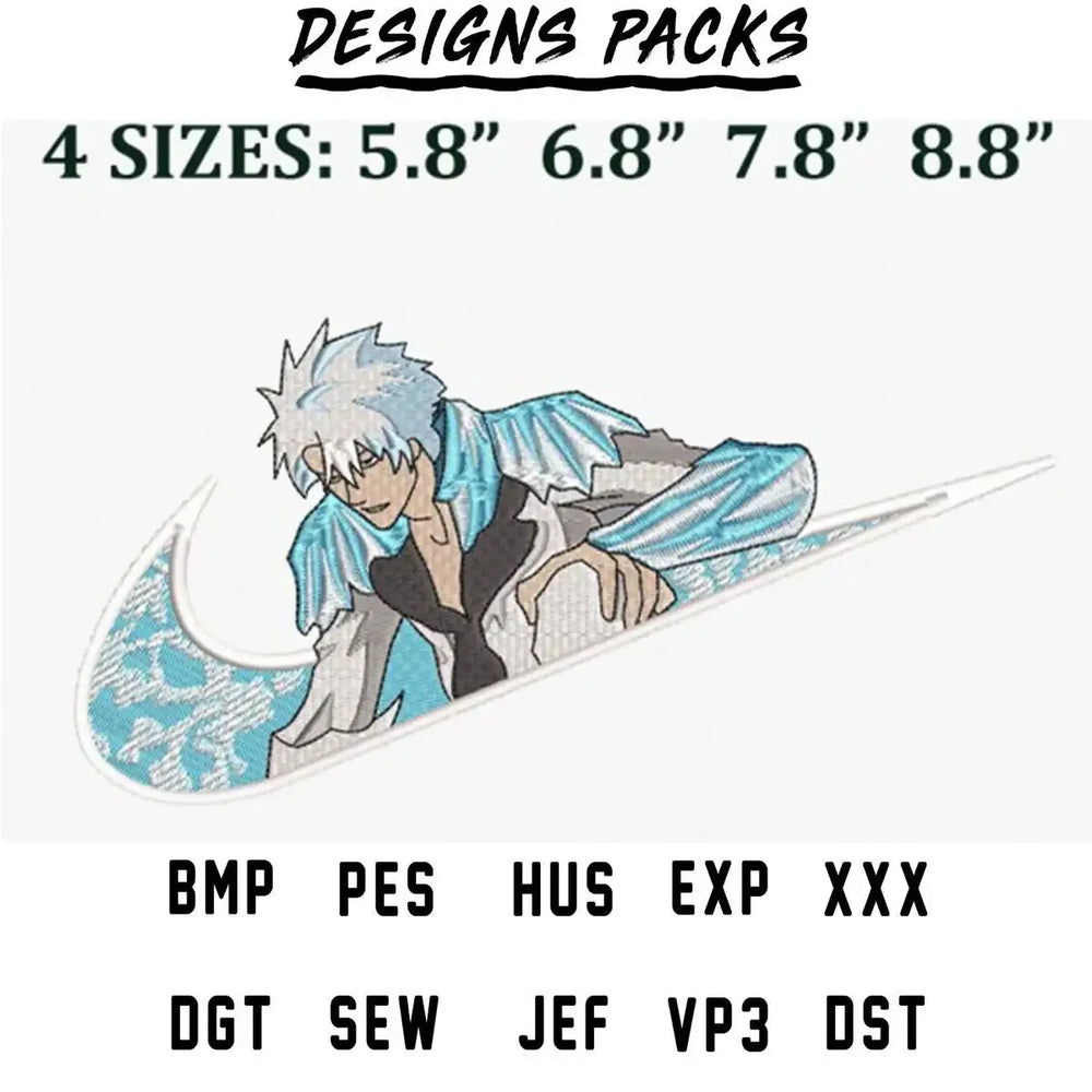 Toshiro Hitsugaya Bleach Sport Anime Embroidery Design