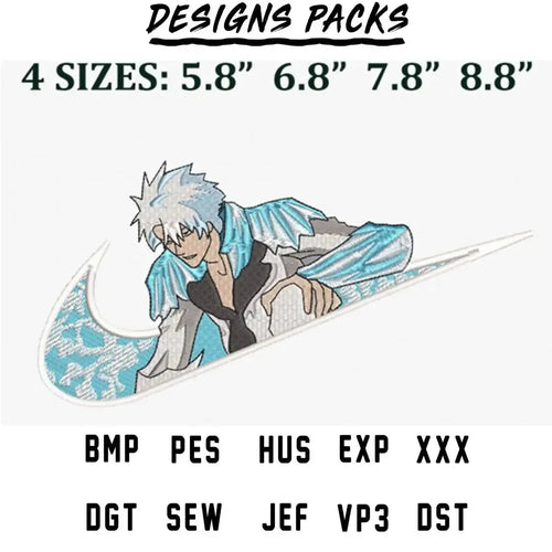 Toshiro Hitsugaya Bleach Sport Anime Embroidery Design