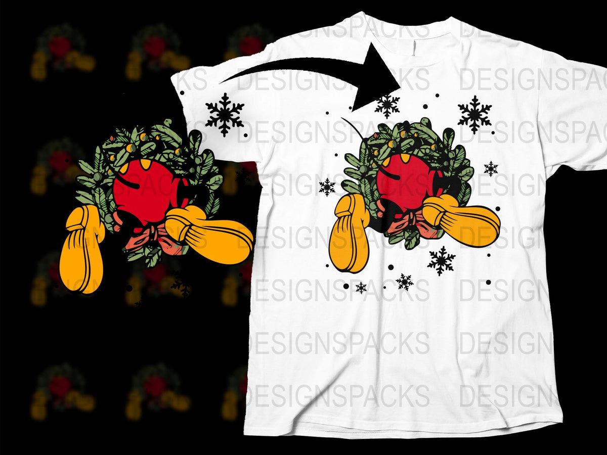 Festive Christmas T-Shirt with Red Bells and Holly Design, Holiday Casual Wear, Unisex Gift Idea