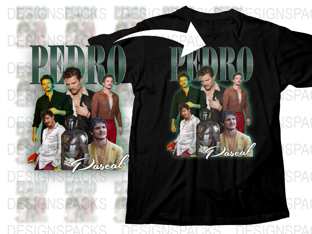 Pedro Pascal Fan T-Shirt, Multiple Poses Print, Unisex Graphic Tee, Pop Culture Apparel