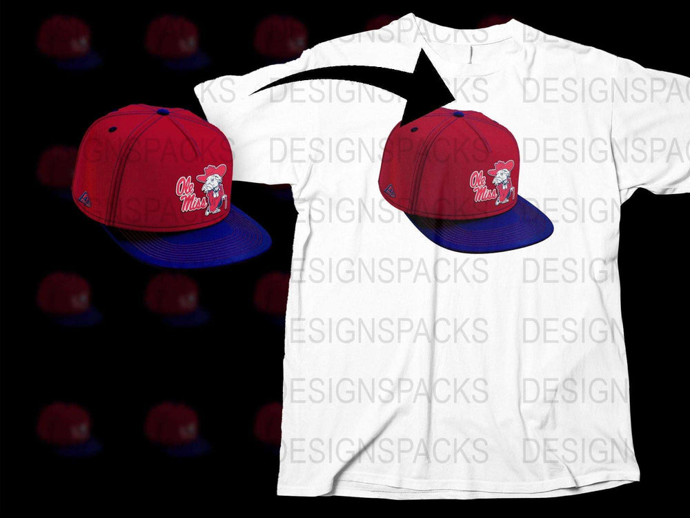 Ole Miss Rebels Logo Cap and T-Shirt Set, Sports Fan Gift, College Apparel