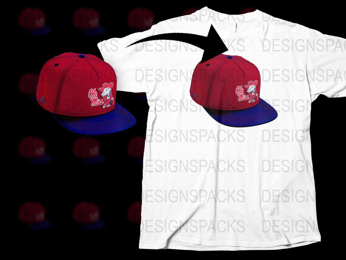 Ole Miss Rebels Logo Cap and T-Shirt Set, Sports Fan Gift, College Apparel
