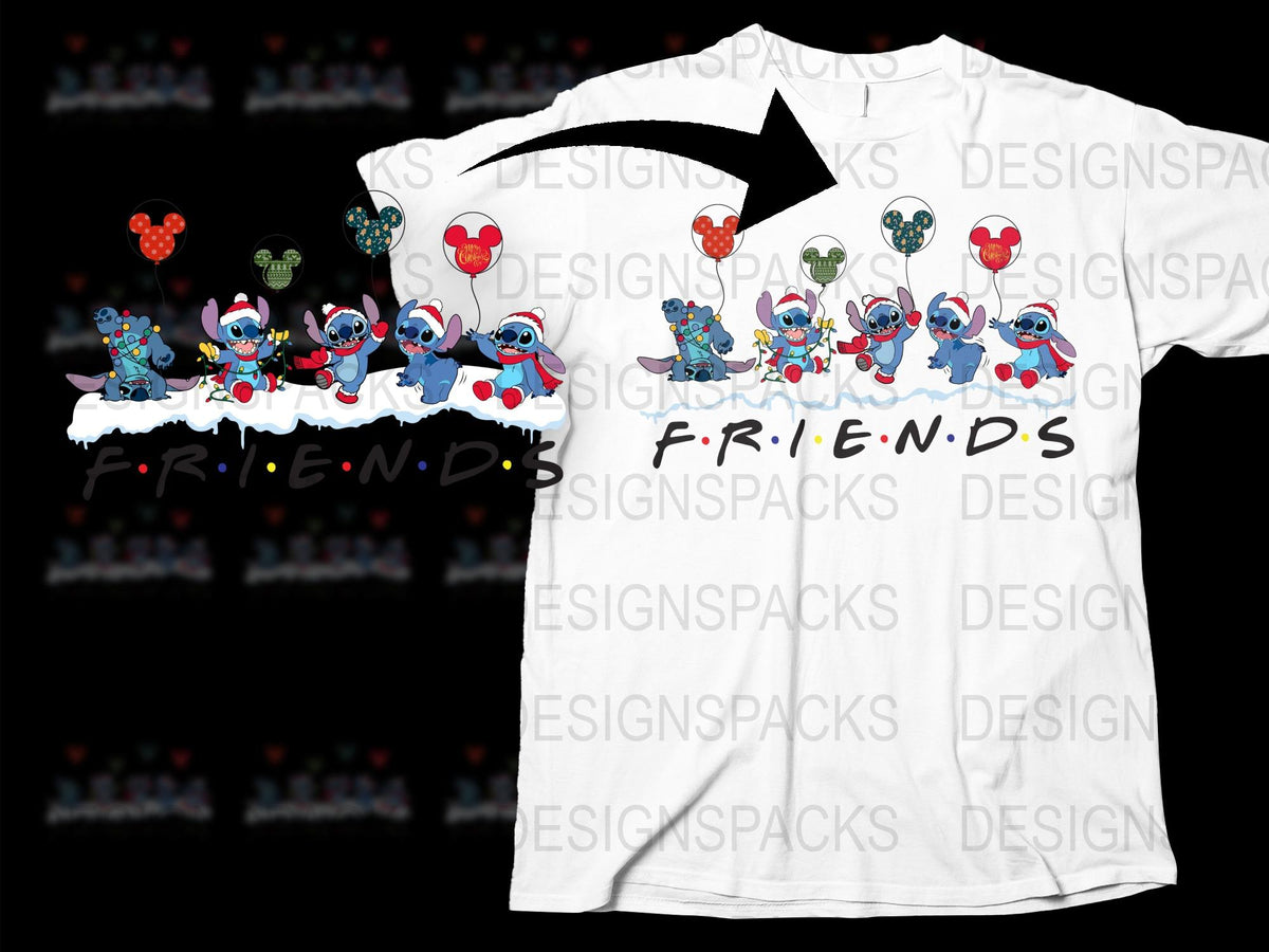 Trendy Cartoon Friends T-Shirt, Colorful Character Group Design, Unisex Graphic Tee
