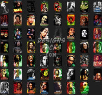 Load image into Gallery viewer, 54 Bob Marley Rasta Music Designs Bundle PNG designspacks
