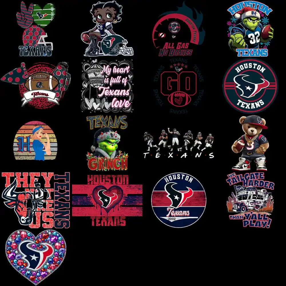 54 Houston Texans V3 Football Designs Bundle PNG