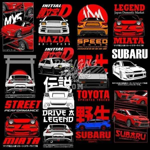54 JDM Cars Designs Bundle PNG Pack 3