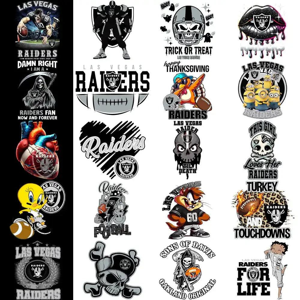 54 Las Vegas Raiders V2 Football Designs Bundle PNG