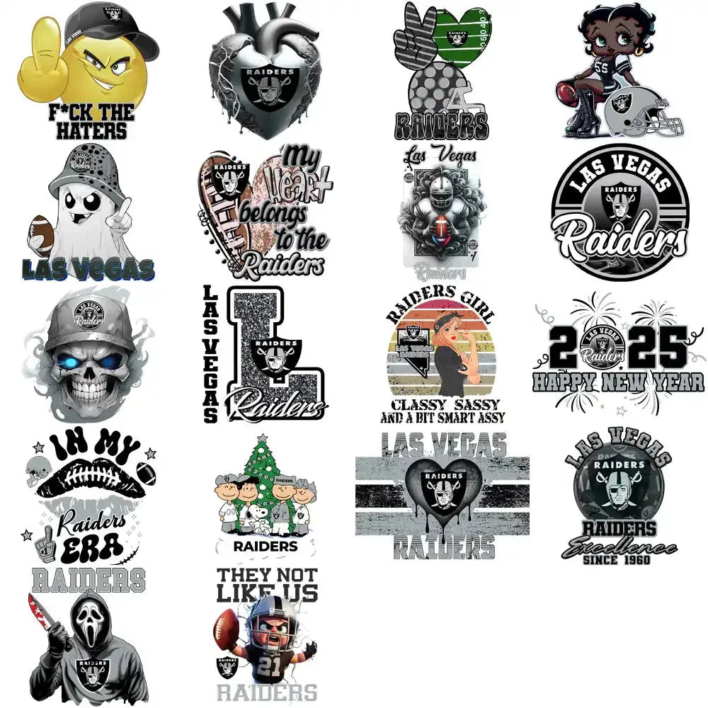 54 Las Vegas Raiders V2 Football Designs Bundle PNG