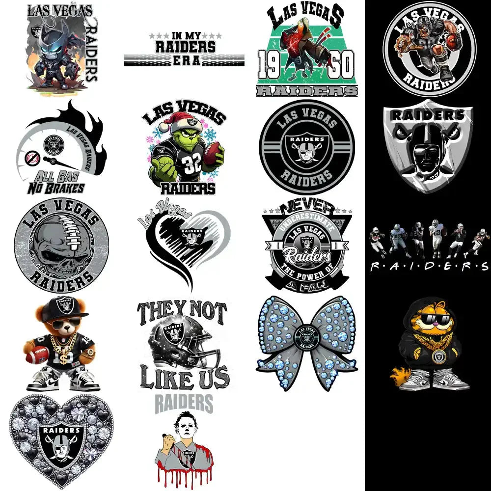 54 Las Vegas Raiders V3 Football Designs Bundle PNG