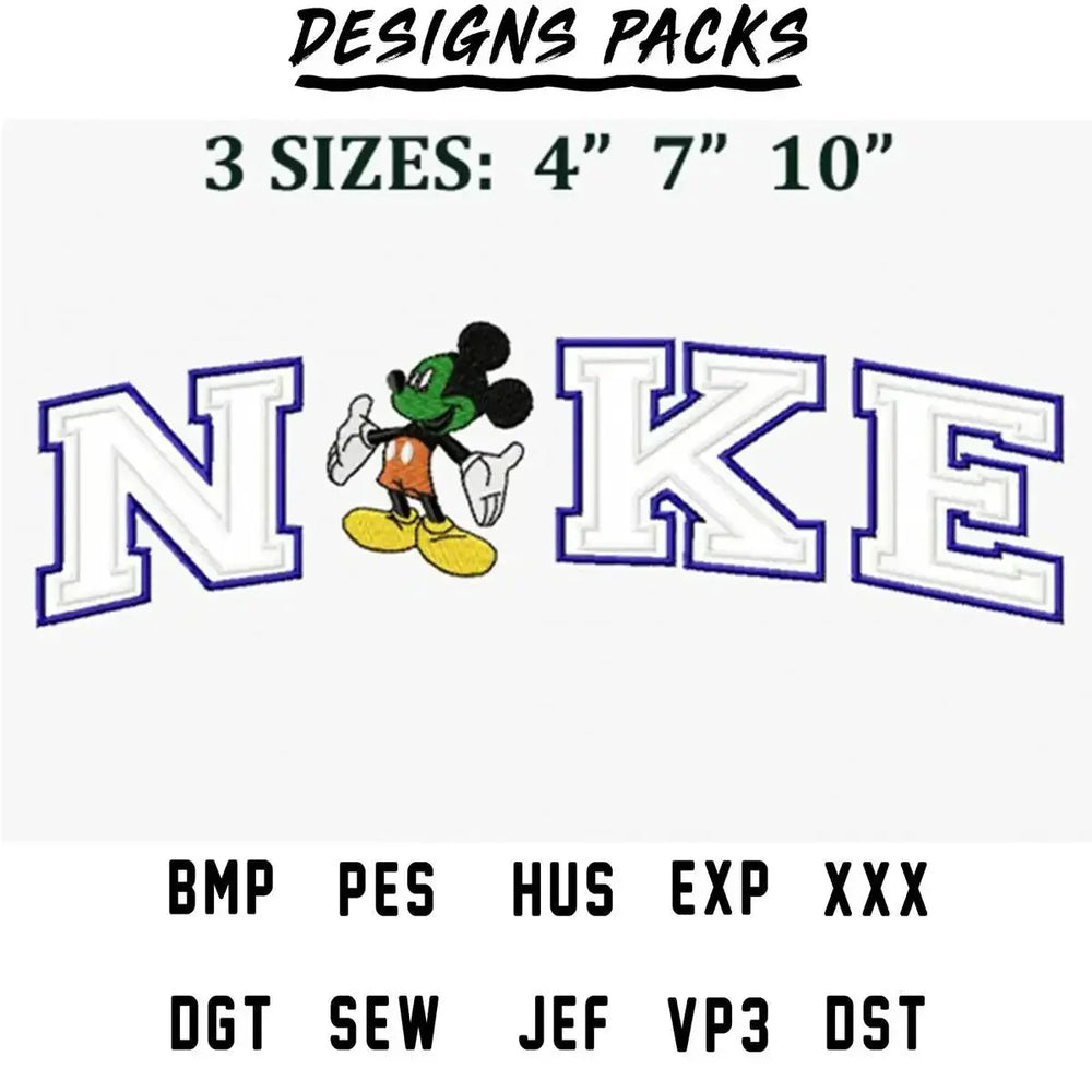 Cartoon Mouse Sport Embroidery Design