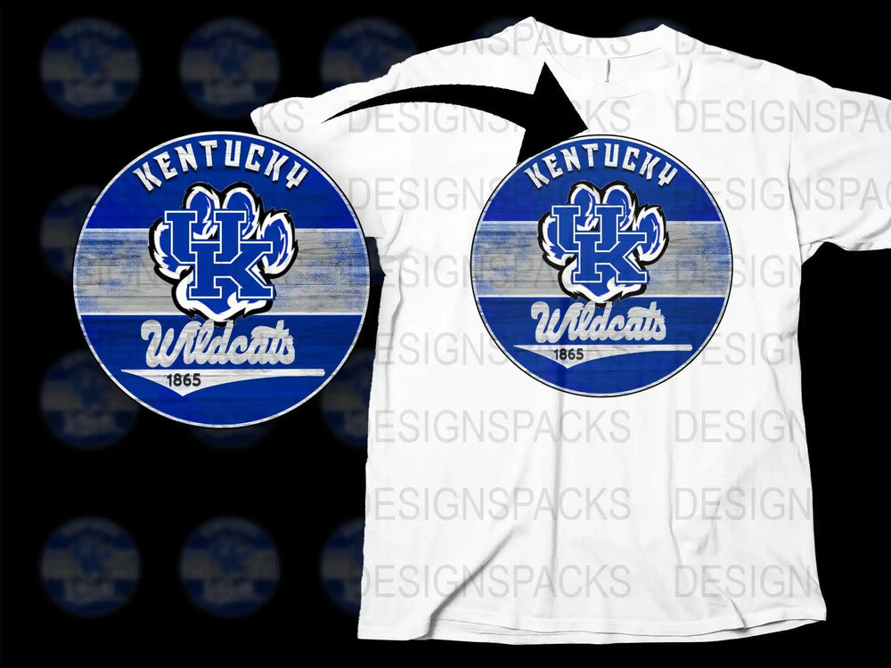 Kentucky Wildcats T-Shirt, UK Logo, Vintage Distressed Look, College Sports Fan Apparel, 1865 Graphic Tee, White Cotton Shirt