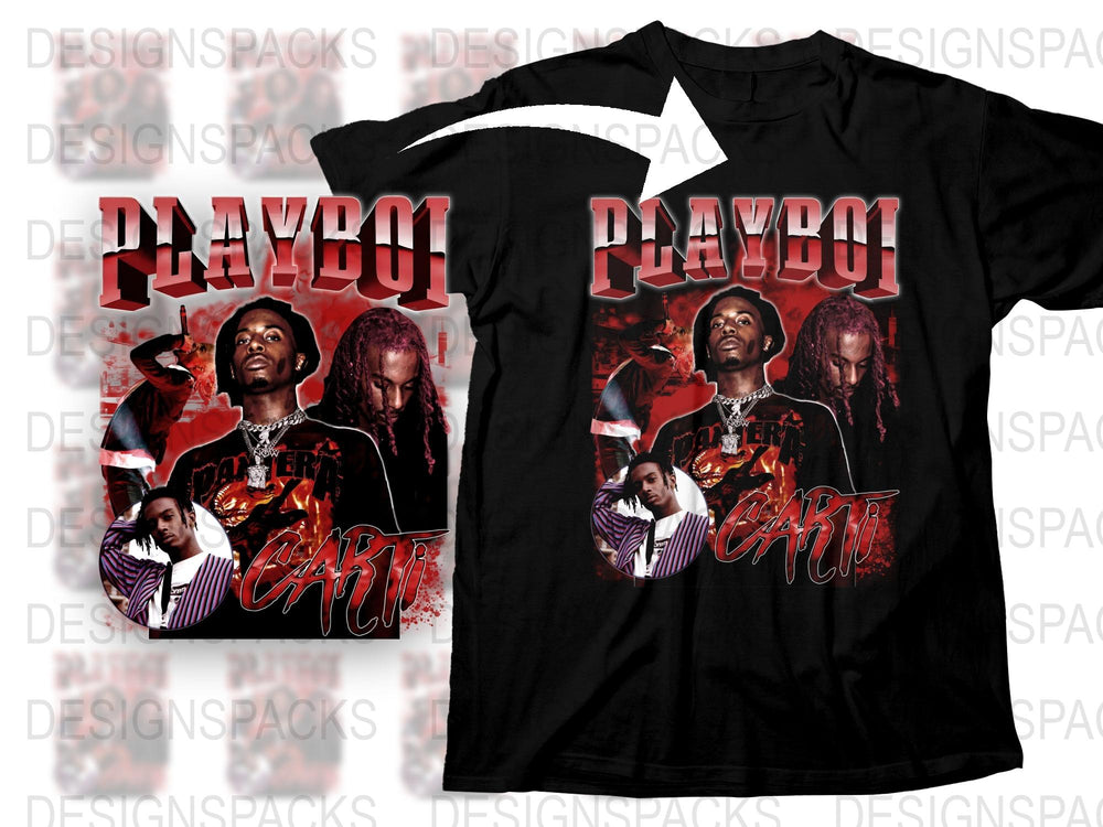 Playboy Carti Graphic T-Shirt, Vintage Rap Tee, Hip Hop Merch, Black Cotton Shirt, Music Fan Apparel, Urban Streetwear Style