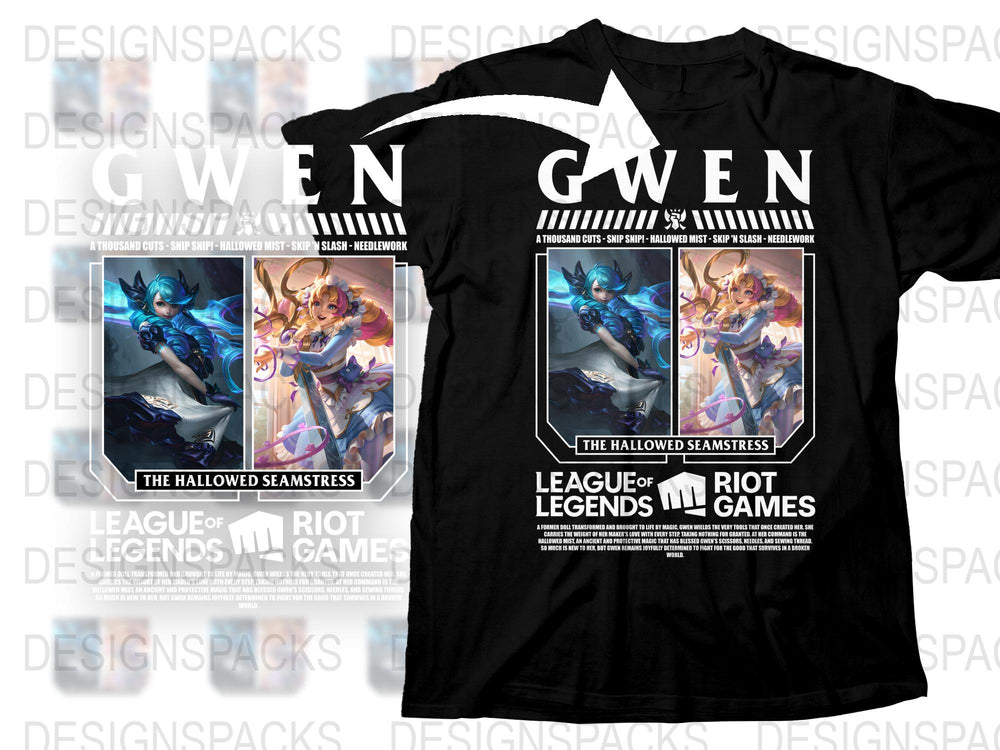 League of Legends Gwen T-Shirt, The Hallowed Seamstress Graphic Tee, Gaming Apparel for Men and Women