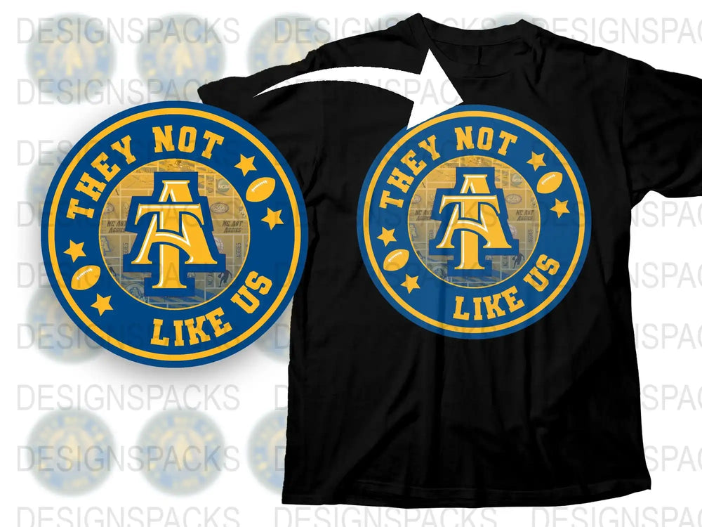 They Not Like Us T-Shirt, Bold Graphic Tee, Trendy Blue and Gold Design, Unisex Fashion Shirt
