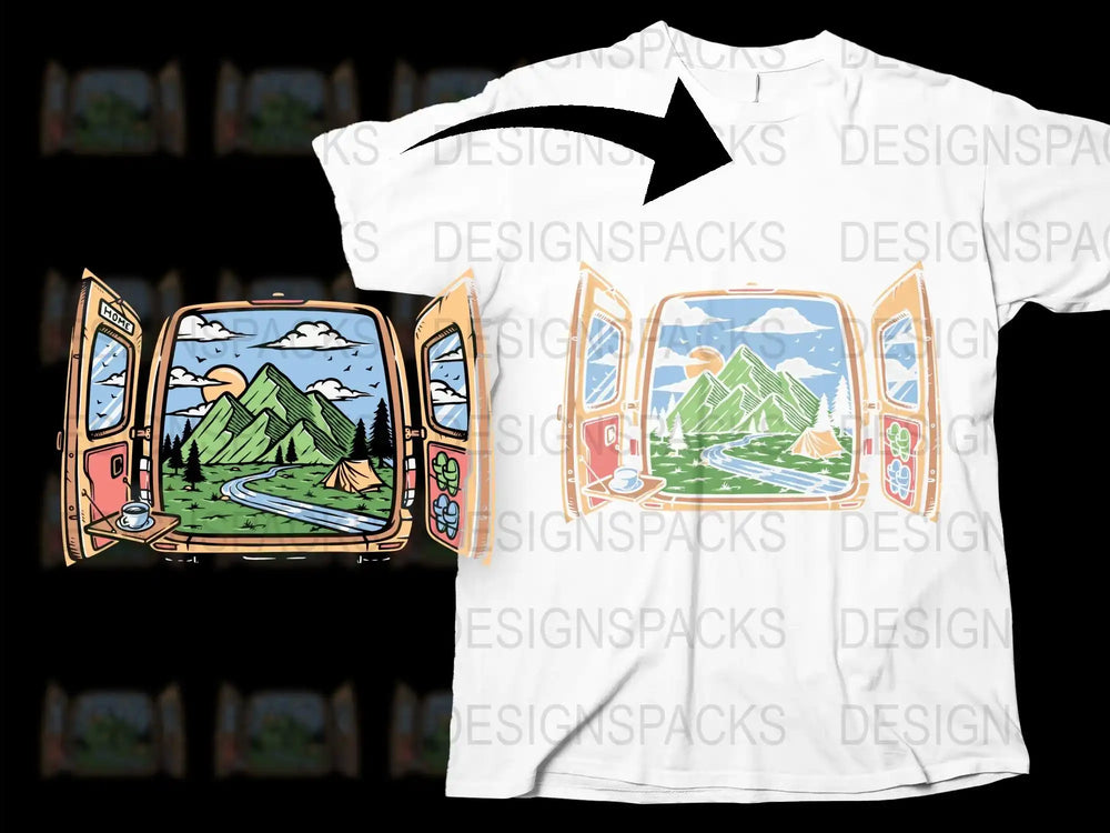 Vintage Arcade Machine Landscape T-Shirt, Retro Gaming Tee, Unique Graphic Design Shirt, Cool Gamer Gift