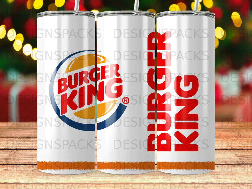 Burger King logo and text on a white tumbler with red accents.