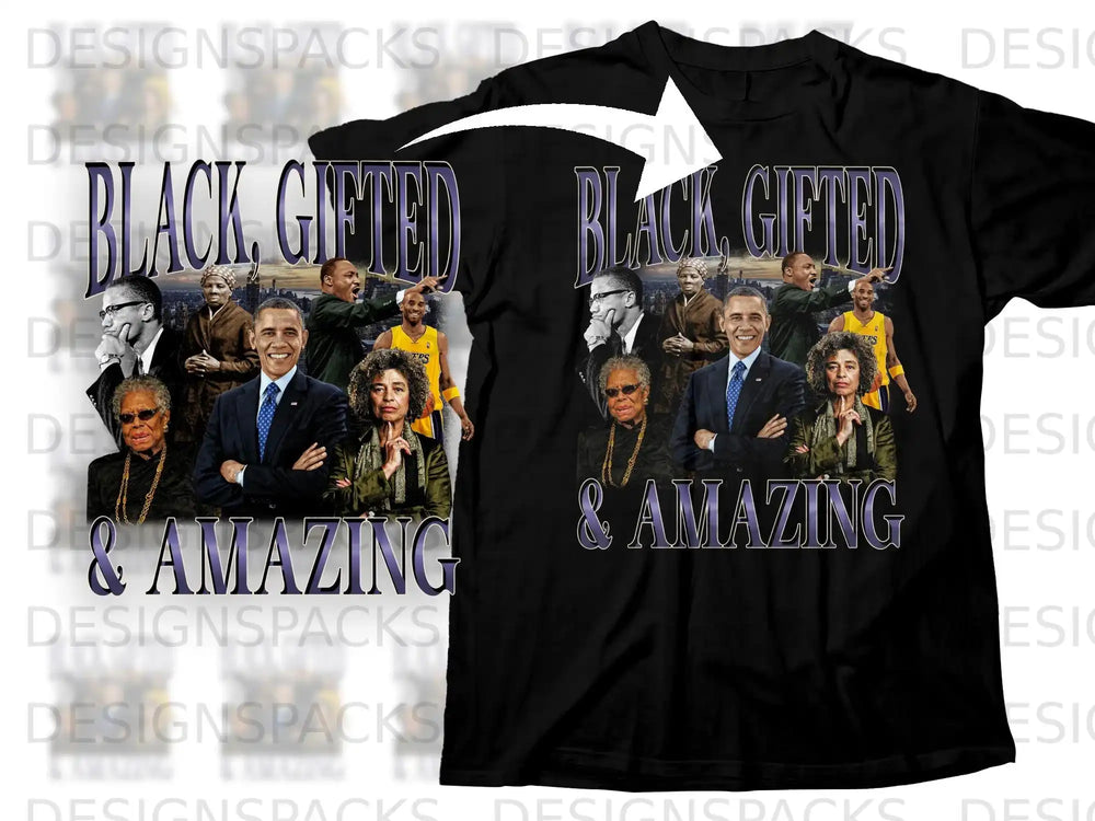 BLACK GIFTED AMAZING Graphic T-shirt Design