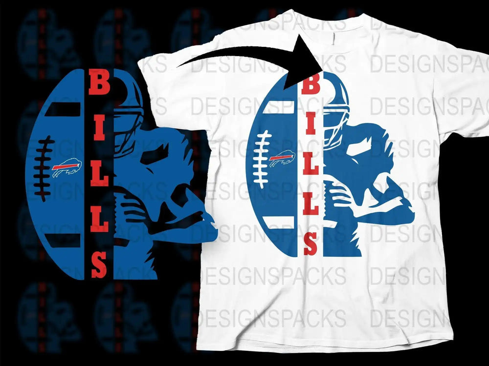 Buffalo Bills Inspired T-Shirt, Football Team Fan Art, Graphic Print, Casual Sporty Tee, Gift for Sports Lovers
