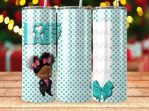 Boss Baby Girl Character Teal Polka Dots Bows product type