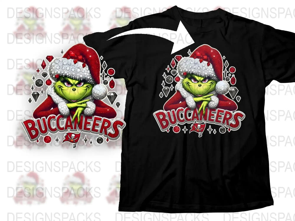 Tampa Bay Buccaneers Grinch T-Shirt, Funny NFL Team Fan Apparel, Holiday Sports Gear