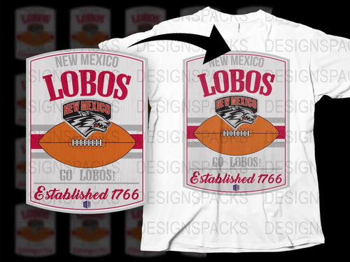 New Mexico Lobos T-Shirt, Vintage College Football Tee, Established 1766 Graphic, Sports Fan Apparel