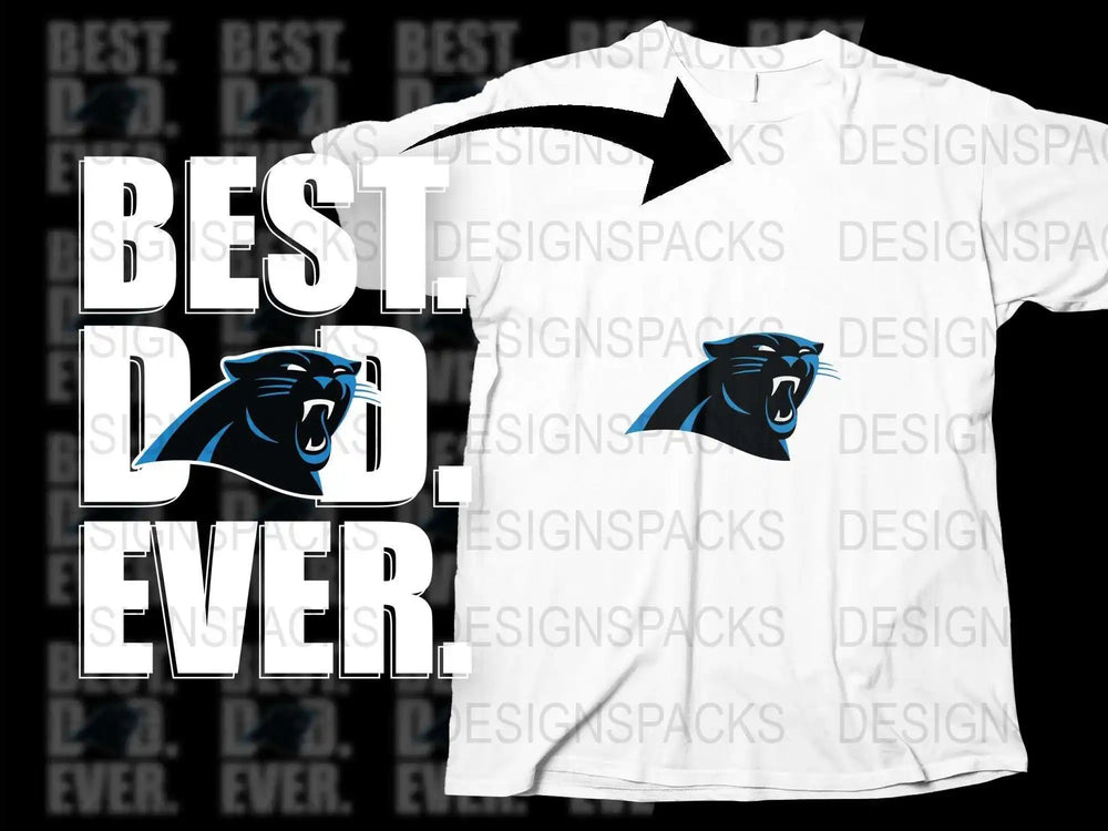 Best Dad Ever T-Shirt, Panther Graphic, Father's Day Gift, Men's White Tee, Cool Dad Shirt