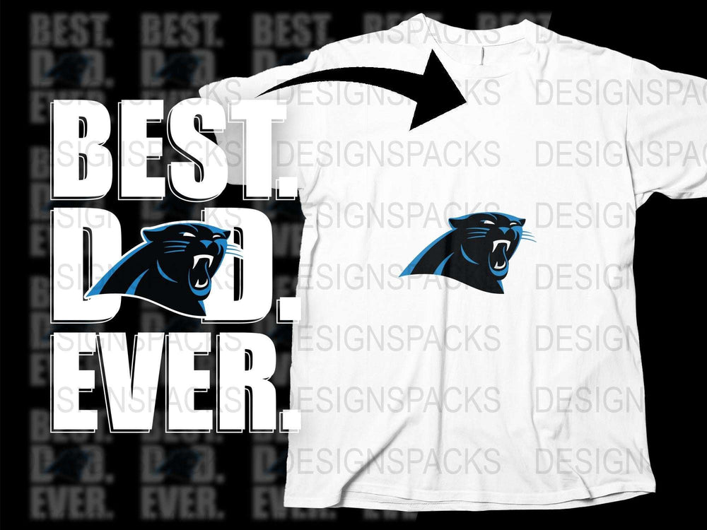 Best Dad Ever T-Shirt, Panther Graphic, Father's Day Gift, Men's White Tee, Cool Dad Shirt