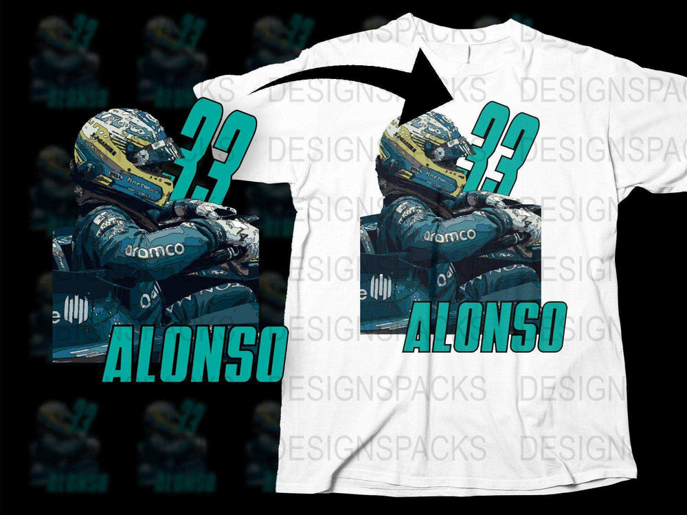 Alonso Racing T-Shirt, Motorsport Graphic Tee, Driver Fan Apparel, Number 22 Design, High-Quality Print, Unisex Fit