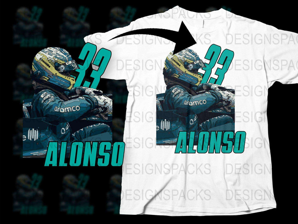 Alonso Racing T-Shirt, Motorsport Graphic Tee, Driver Fan Apparel, Number 22 Design, High-Quality Print, Unisex Fit