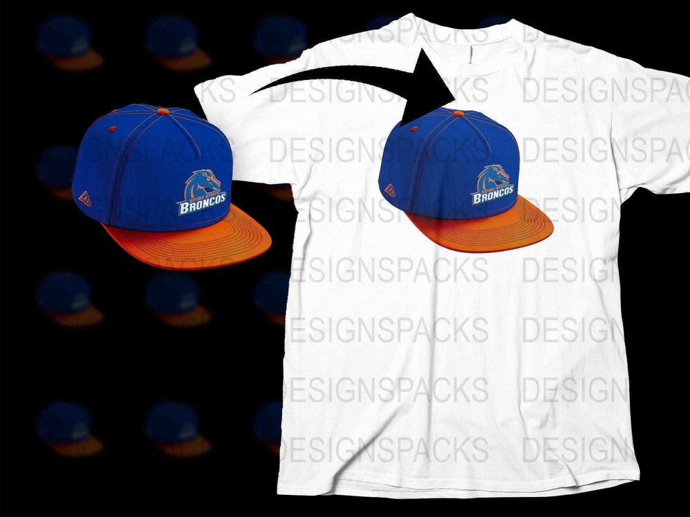 Denver Broncos T-Shirt and Cap Combo, Orange Blue Sports Apparel Set