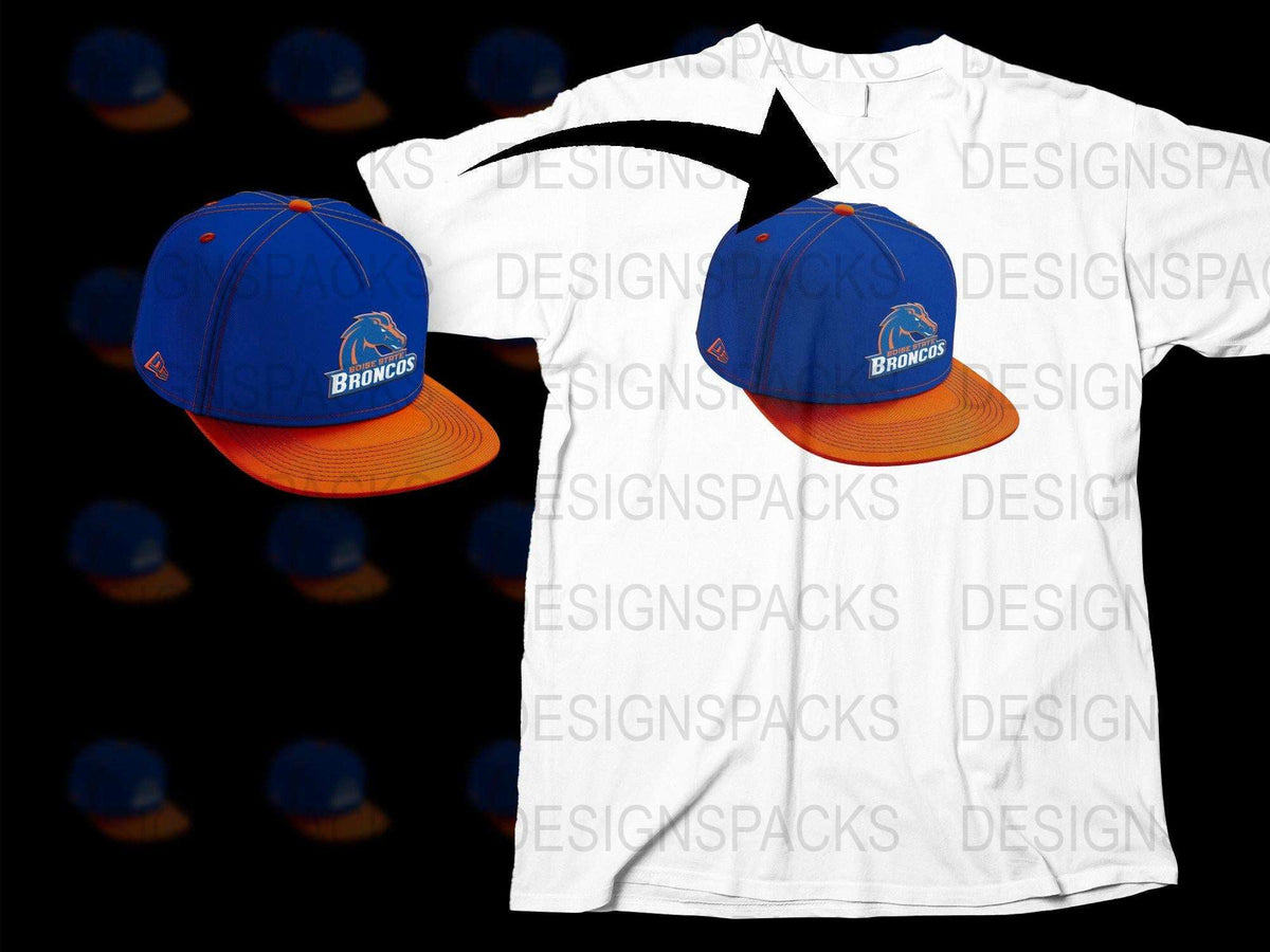 Denver Broncos T-Shirt and Cap Combo, Orange Blue Sports Apparel Set