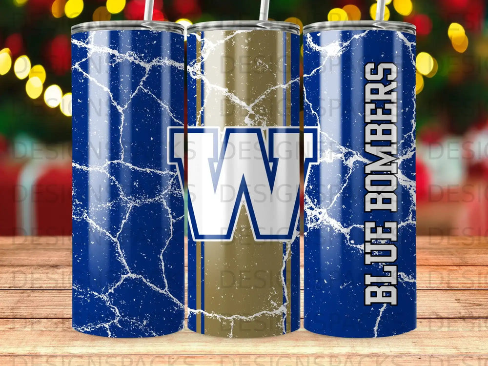 Blue Bombers W Distressed Gold Stripe product type
