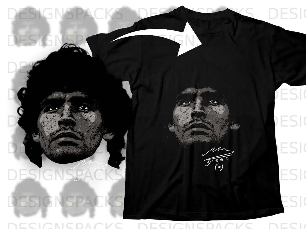 Iconic Diego Maradona Graphic Tee Shirt Design