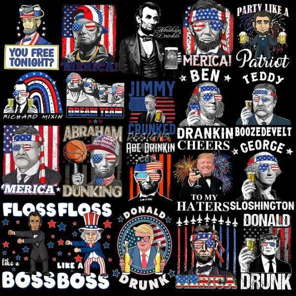 55 4th of July Politics Designs Bundle PNG