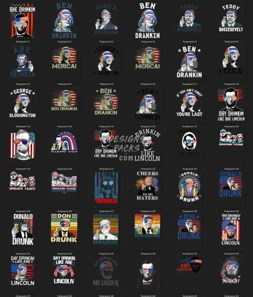 55 4th of July Politics Designs Bundle PNG