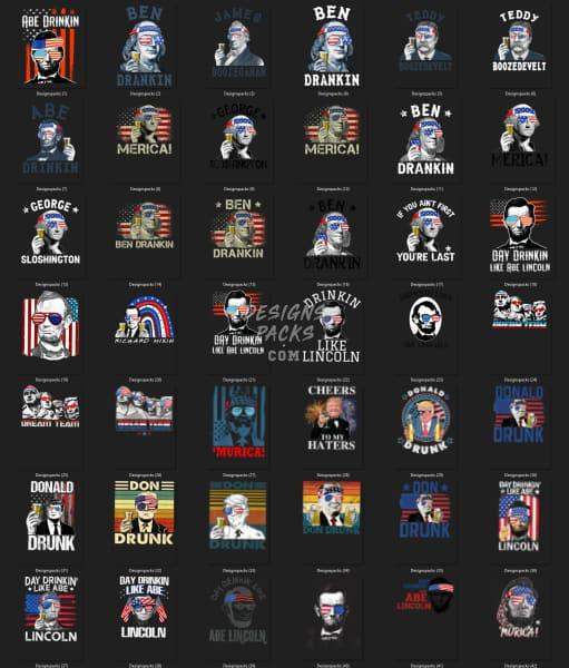 55 4th of July Politics Designs Bundle PNG designspacks