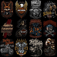 Load image into Gallery viewer, 55 Biker Harley Motorcycle Davidson Halftone Designs Bundle PNG
