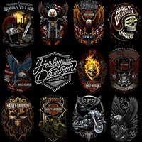 Load image into Gallery viewer, 55 Biker Harley Motorcycle Davidson Halftone Designs Bundle PNG
