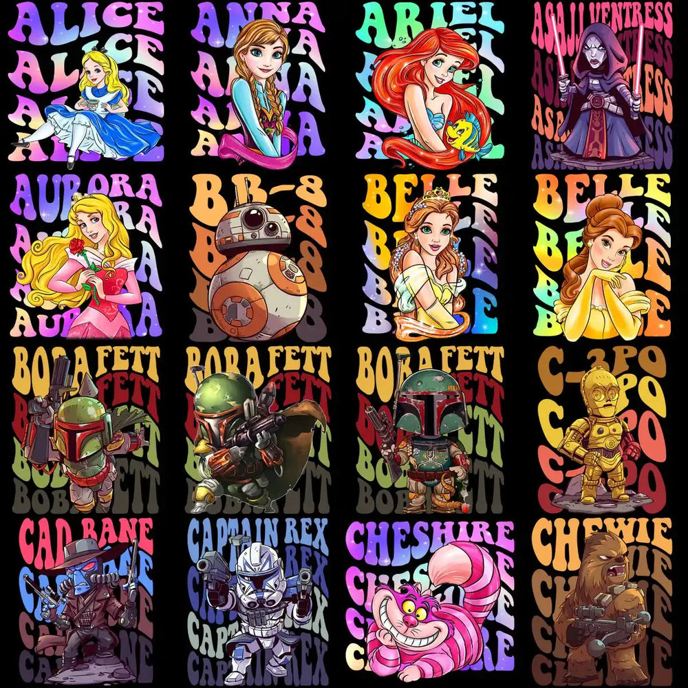 55 Cartoon Wave Pop culture Designs Bundle PNG