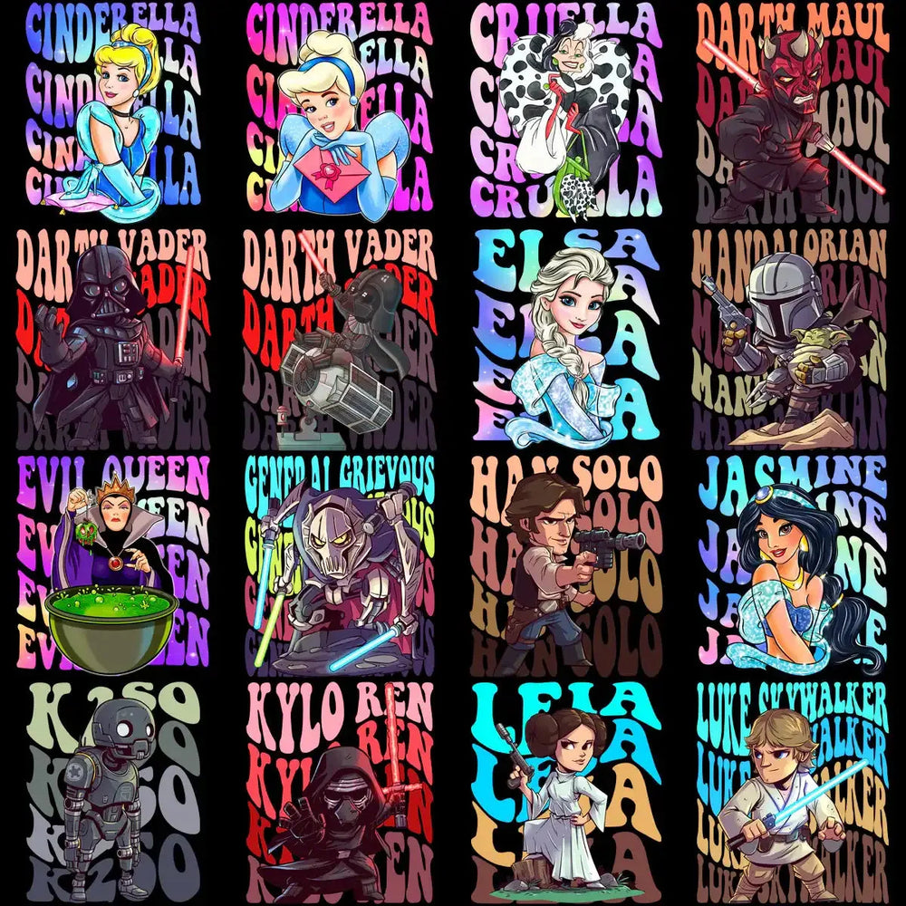 55 Cartoon Wave Pop culture Designs Bundle PNG