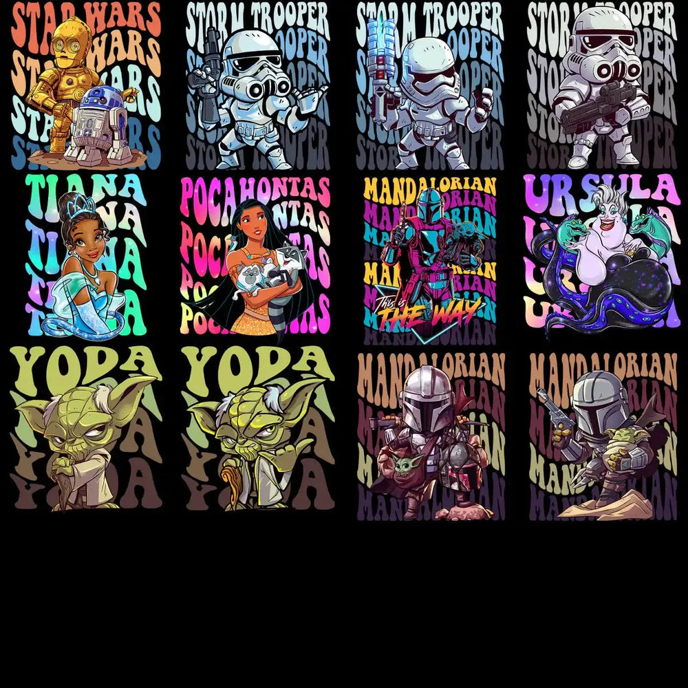 55 Cartoon Wave Pop culture Designs Bundle PNG