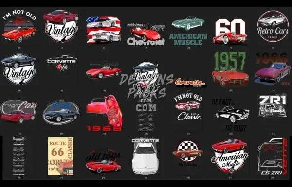 55 Chevrolet Corvette Designs Bundle PNG