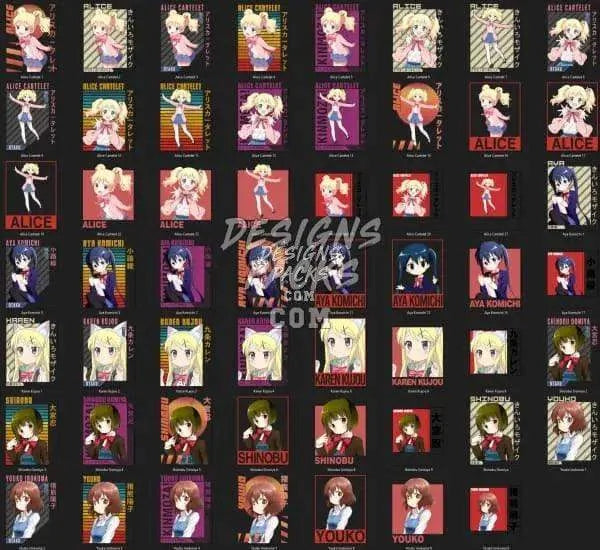 55 KINMOZA Anime Designs Bundle PNG