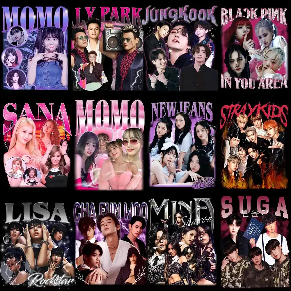 55 KPOP Music Tribute Streetwear Bootleg Designs Bundle PNG