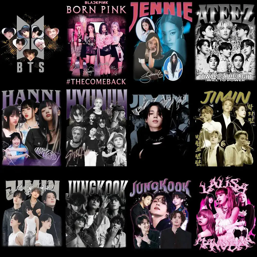 55 KPOP Music Tribute Streetwear Bootleg Designs Bundle PNG