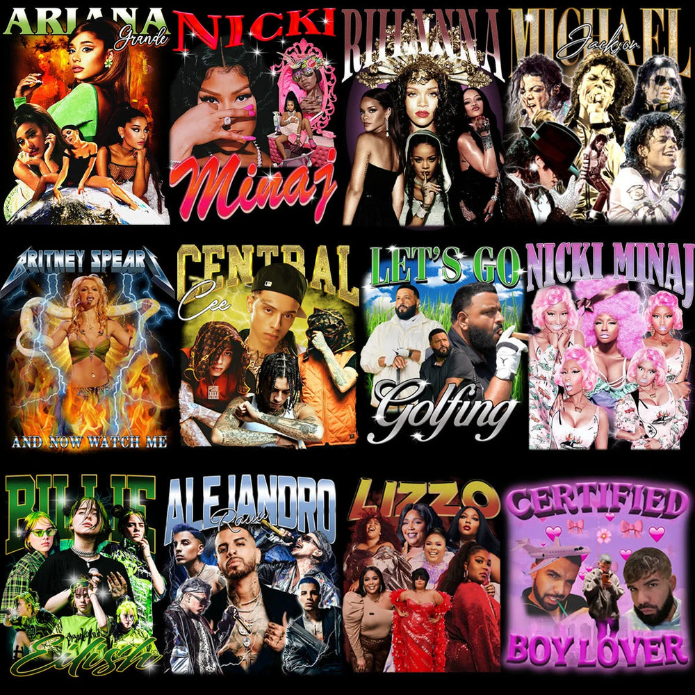 55 Music Stars Bootleg Artists Mixed Designs Bundle PNG