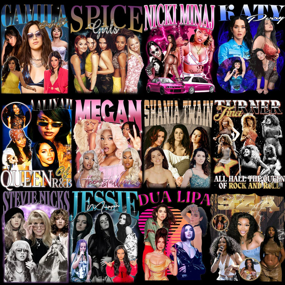55 Music Stars Bootleg Artists Mixed Designs Bundle PNG