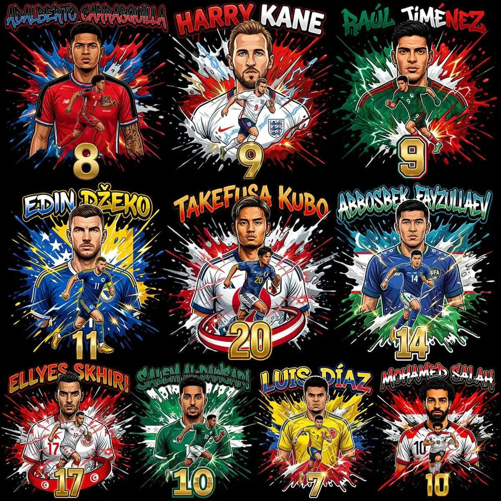 55 Soccer Players World Cup 2026 Teams Football Designs Bundle PNG