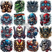 Load image into Gallery viewer, 55 Super Heroes Skull Style Movies Designs Bundle Png
