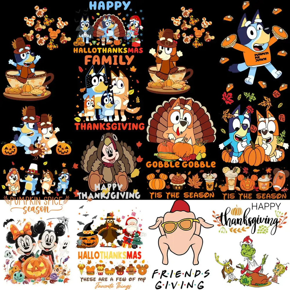 55 Thanksgiving Mix Cartoon Fall V2 Designs Bundle PNG